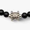 METAL + BEADED NECKLACE 2 BLACK ONYX MATTE FLOWER 266 (925 Black Onyx Matte) - Image 2