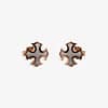 METAL + PS STUD EARRINGS 15 (925 18 K RG Vermeil Cold Enamel White)