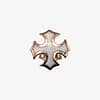 METAL + PS STUD EARRINGS 15 (925 18 K RG Vermeil Cold Enamel White) - Image 3