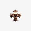 METAL + PS STUD EARRINGS 15 (925 18 K RG Vermeil Cold Enamel White) - Image 4