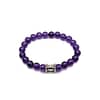 METAL + BEADED BARREL CHARM BRACELET 1L8 (925 Amethyst)
