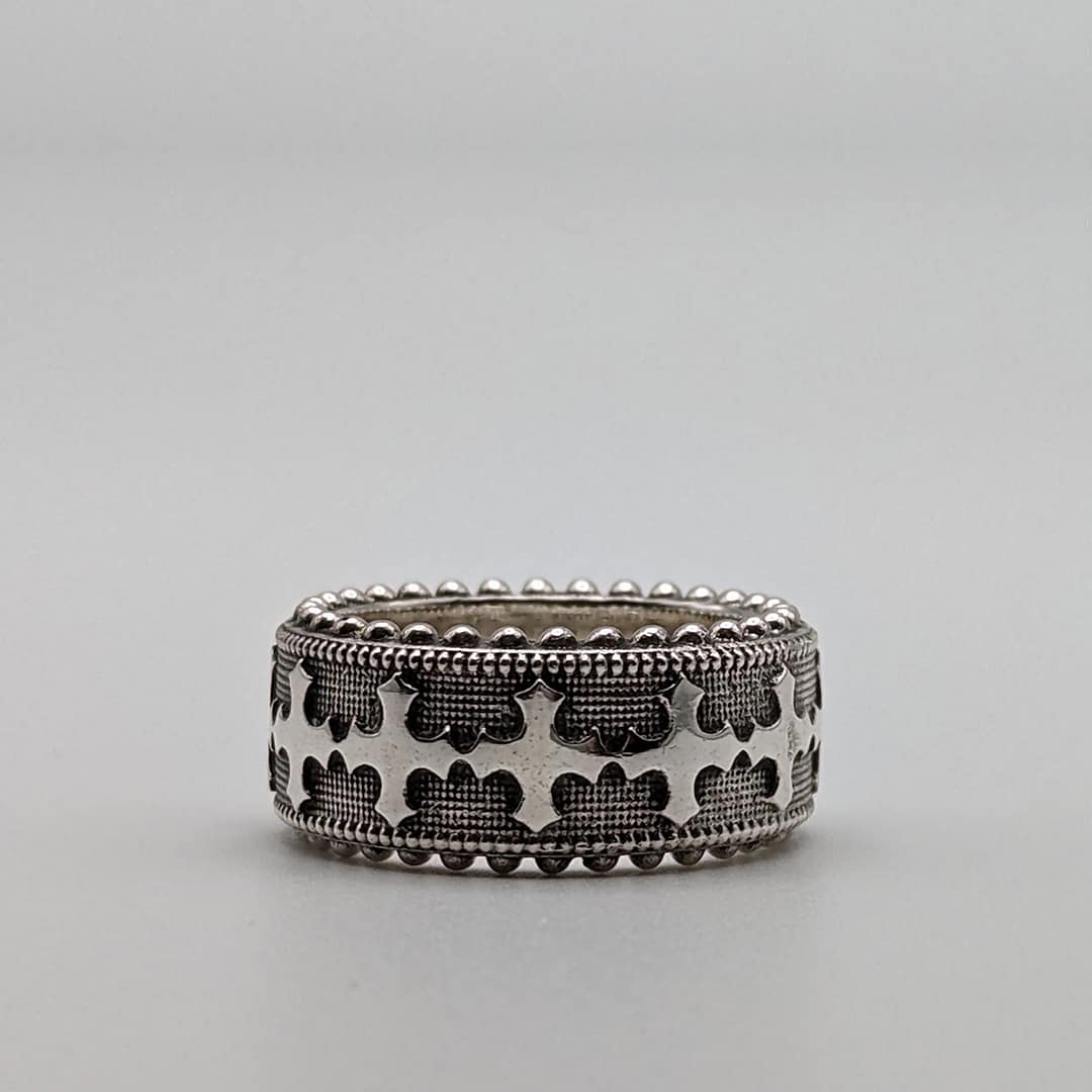 METAL + BEADED BAND RING (925 Black Oxidized) - Image 3