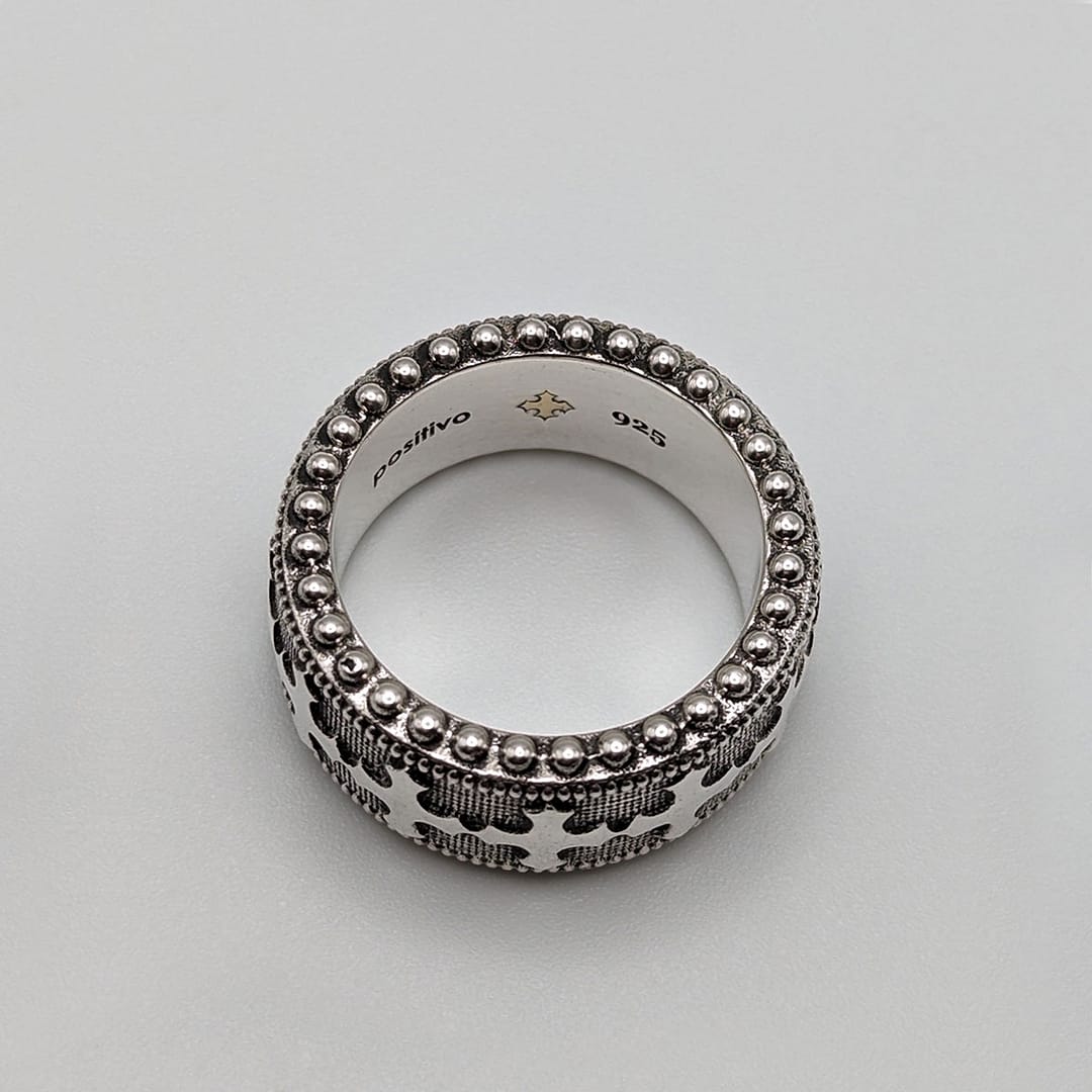 METAL + BEADED BAND RING (925 Black Oxidized) - Image 2
