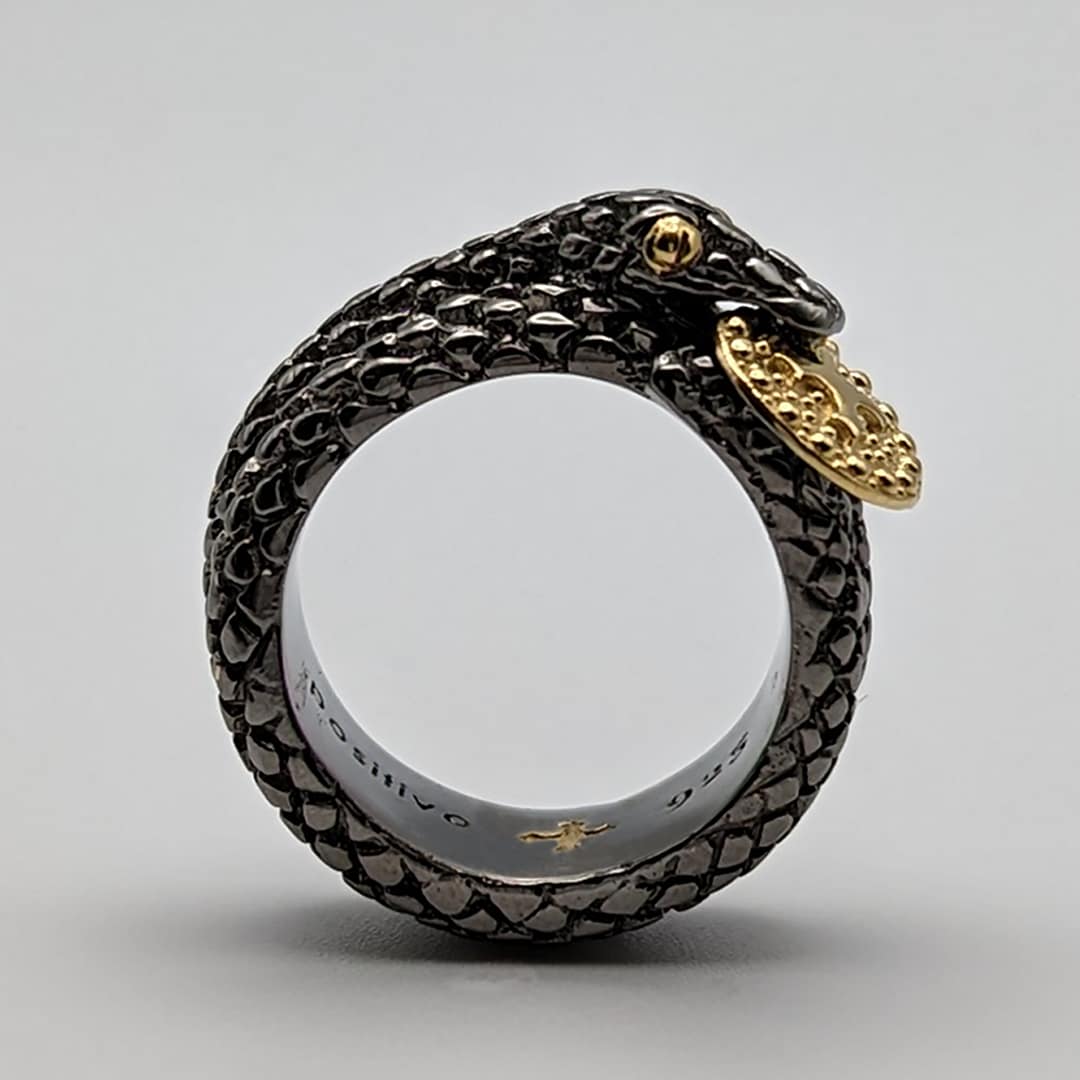 METAL + SERPENT RING (925 Blk Rh 18K YGV)