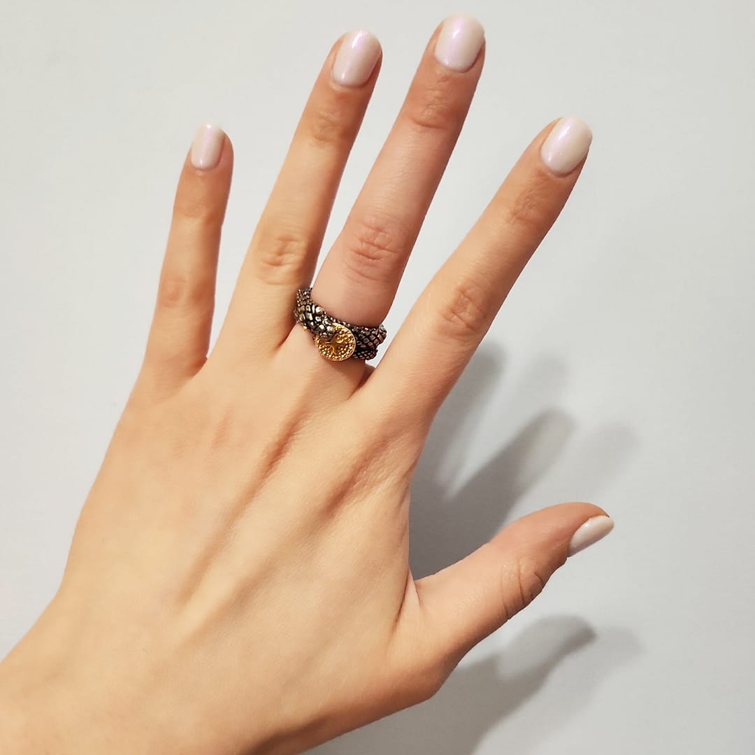 METAL + SERPENT RING (925 Blk Rh 18K YGV) - Image 10