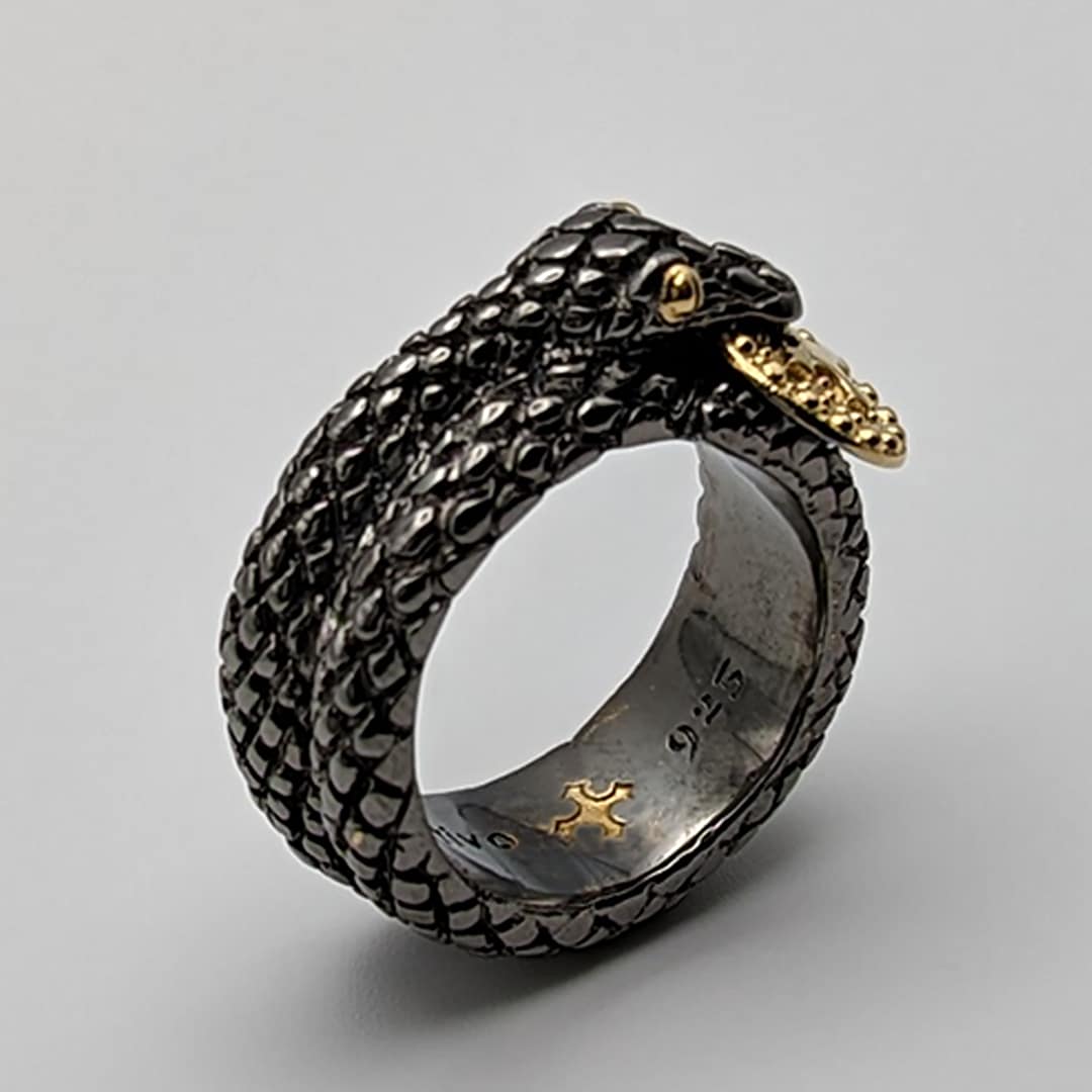 METAL + SERPENT RING (925 Blk Rh 18K YGV) - Image 7