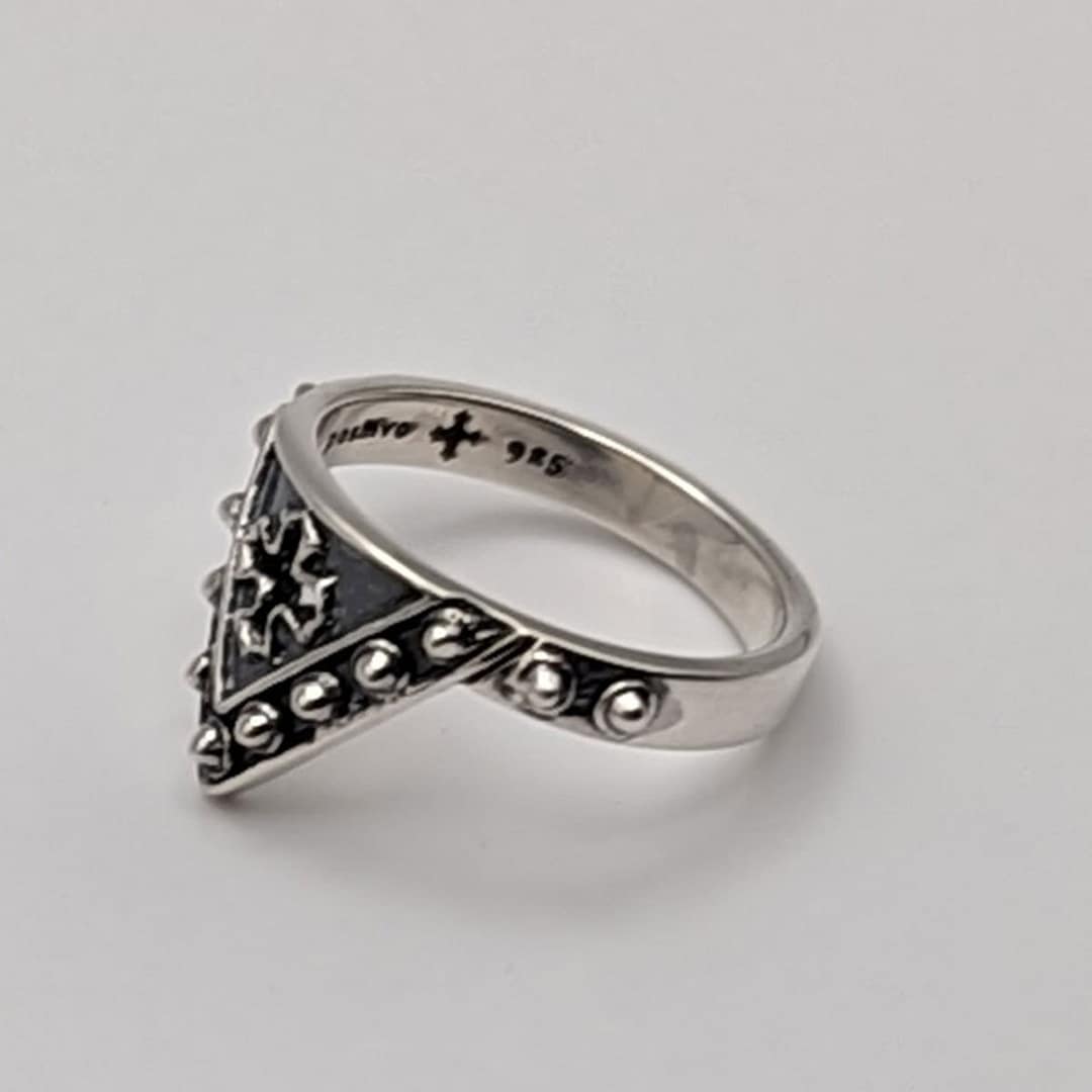 METAL + SHIELD RING SPIKED (925 Black Oxidized) - Image 2