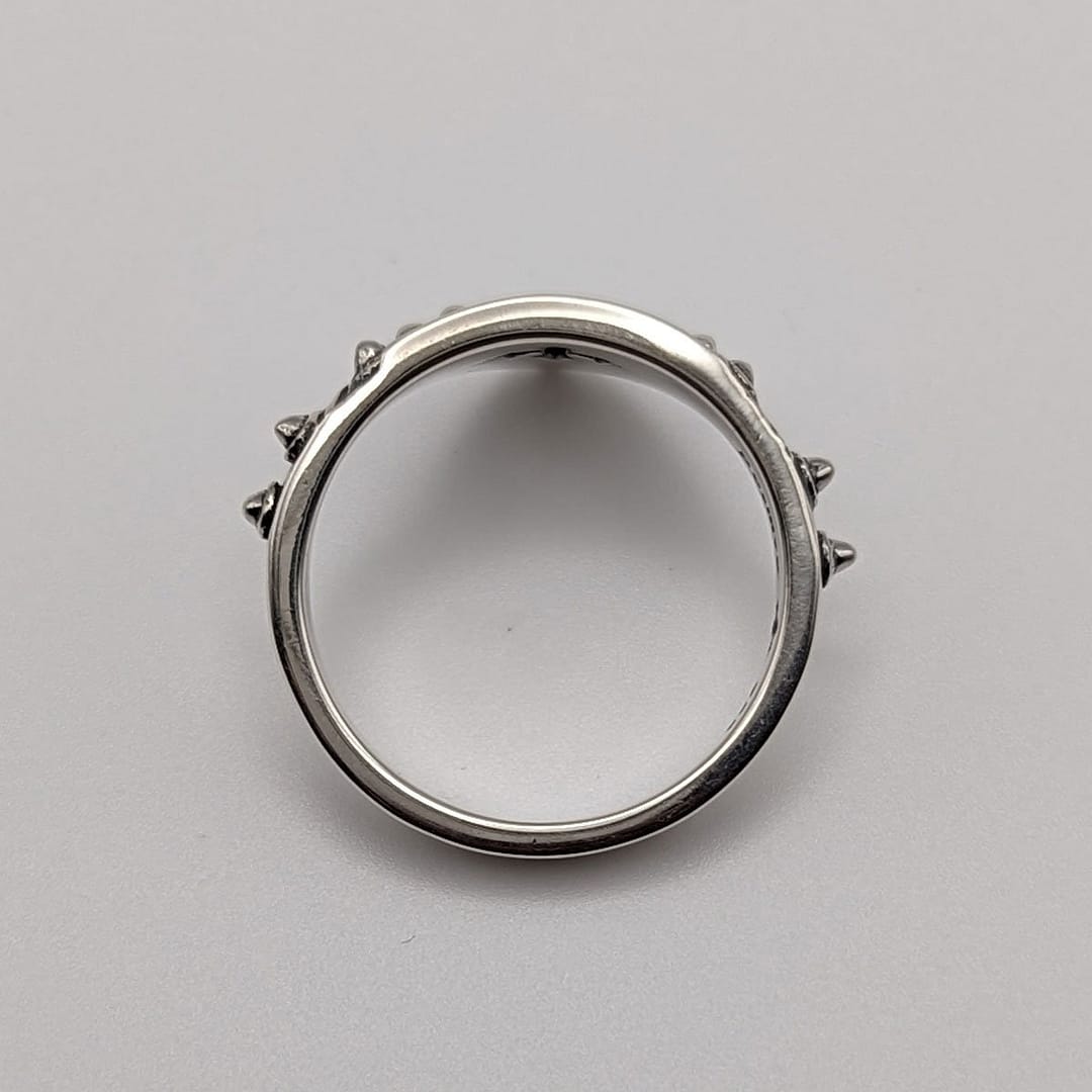METAL + SHIELD RING SPIKED (925 Black Oxidized) - Image 6