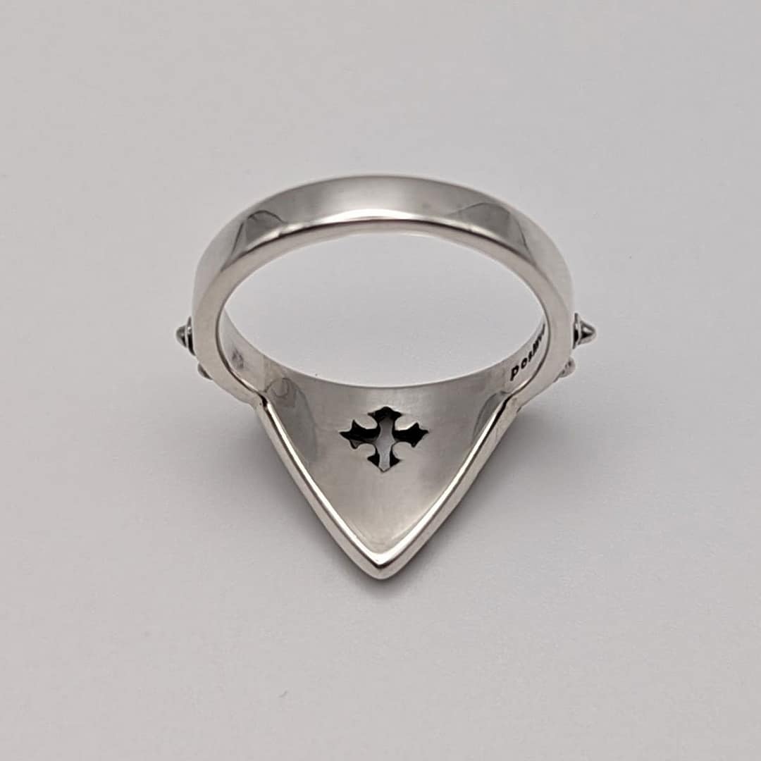 METAL + SHIELD RING SPIKED (925 Black Oxidized) - Image 4