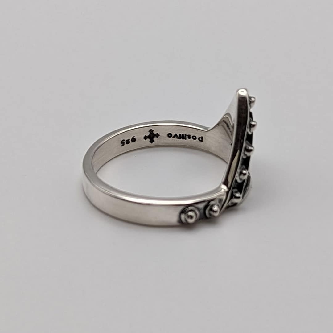 METAL + SHIELD RING SPIKED (925 Black Oxidized) - Image 3