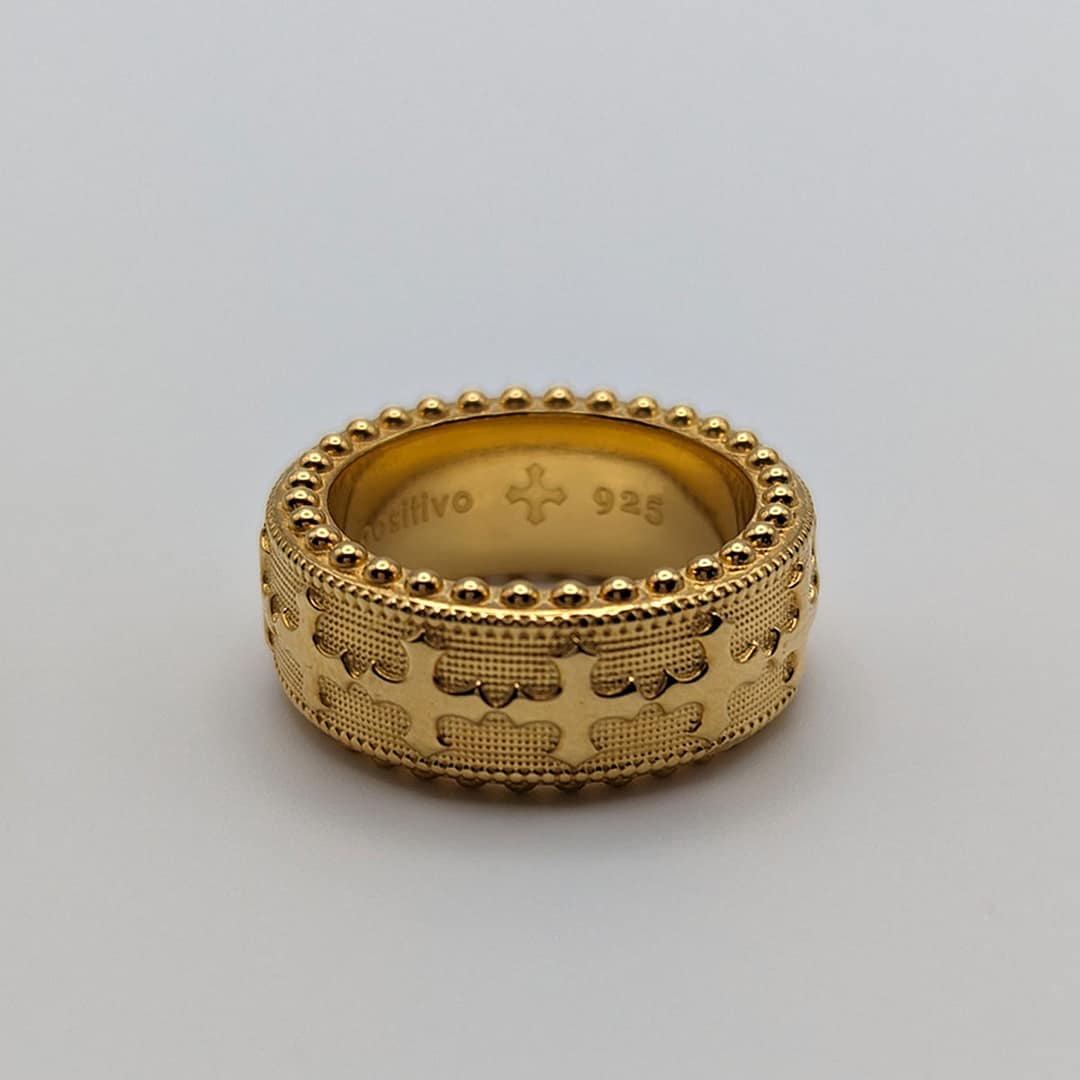 METAL + BEADED BAND RING (925 18K YGV) - Image 2