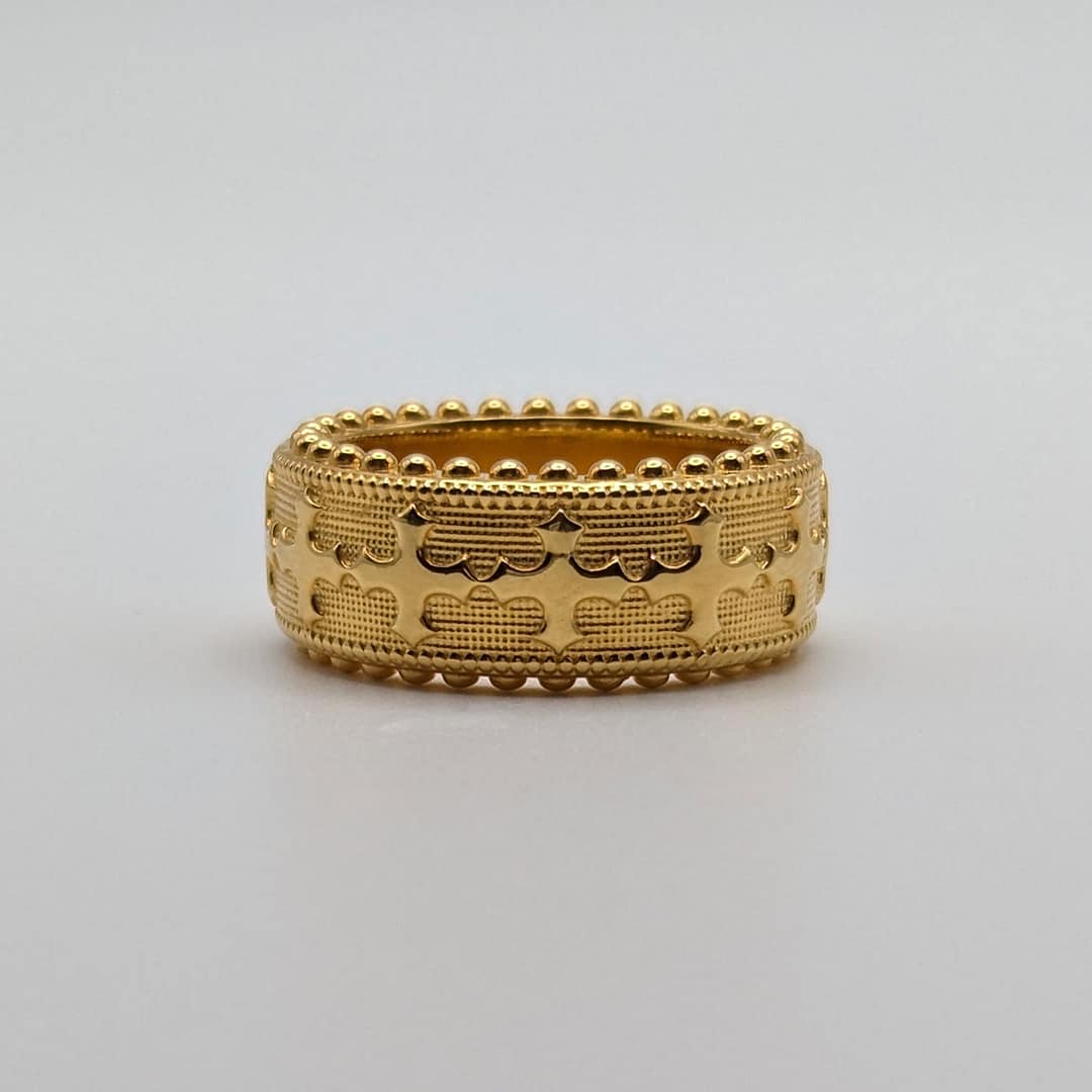 METAL + BEADED BAND RING (925 18K YGV) - Image 3