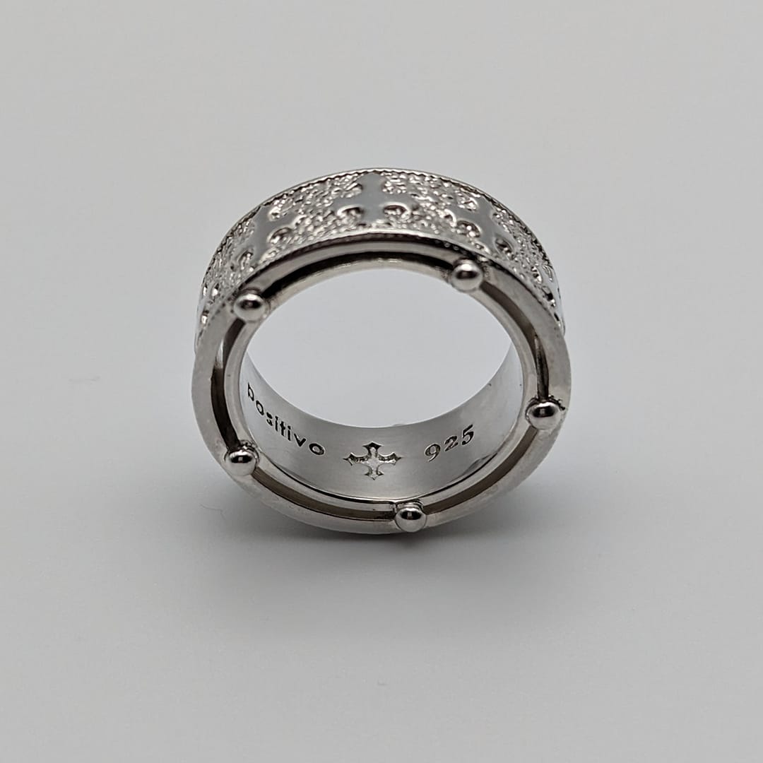 METAL + BAND SQUARED RING (925)