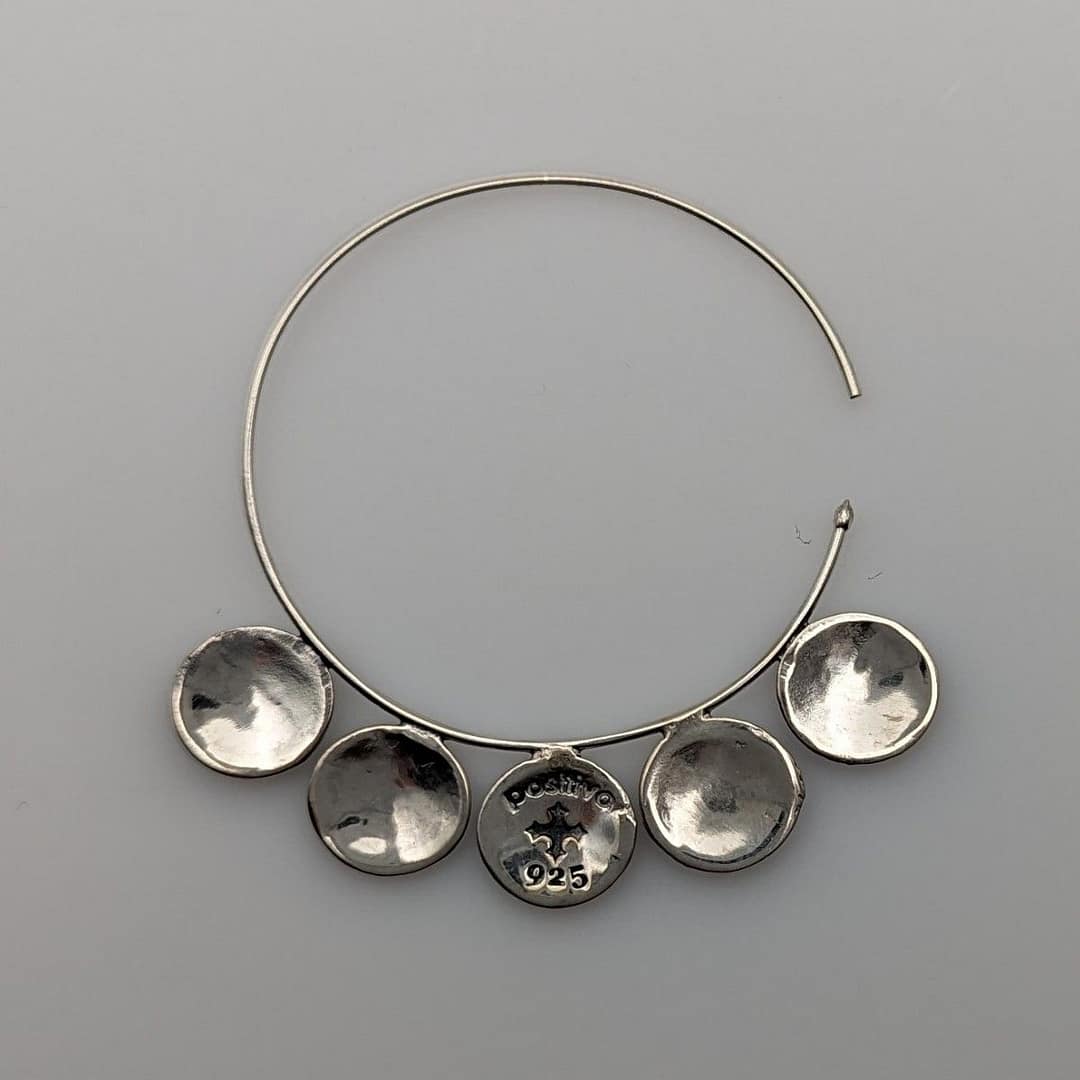 METAL + P MARK EAR WIRE HOOP EARRINGS 10 (925 Black Oxidized) - Image 2