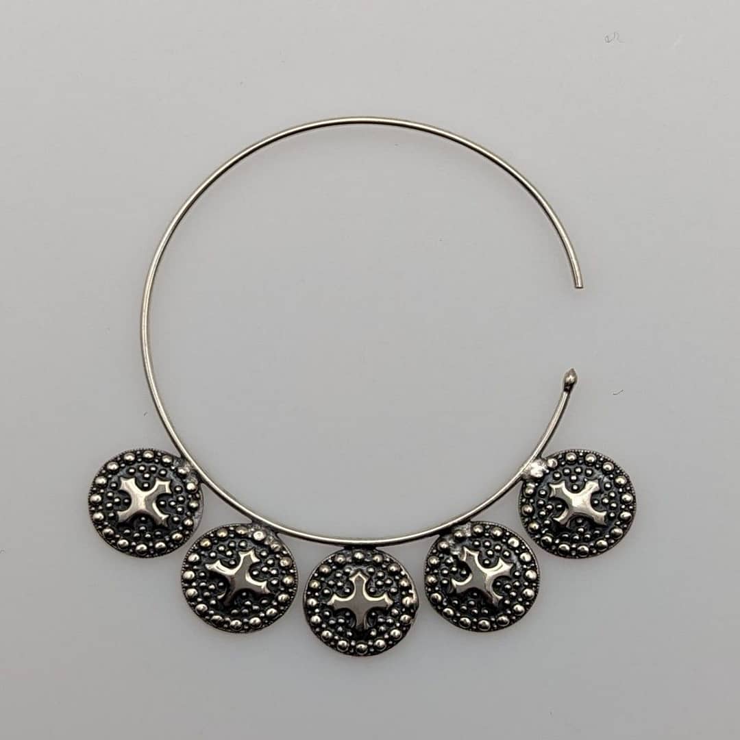METAL + P MARK EAR WIRE HOOP EARRINGS 10 (925 Black Oxidized)