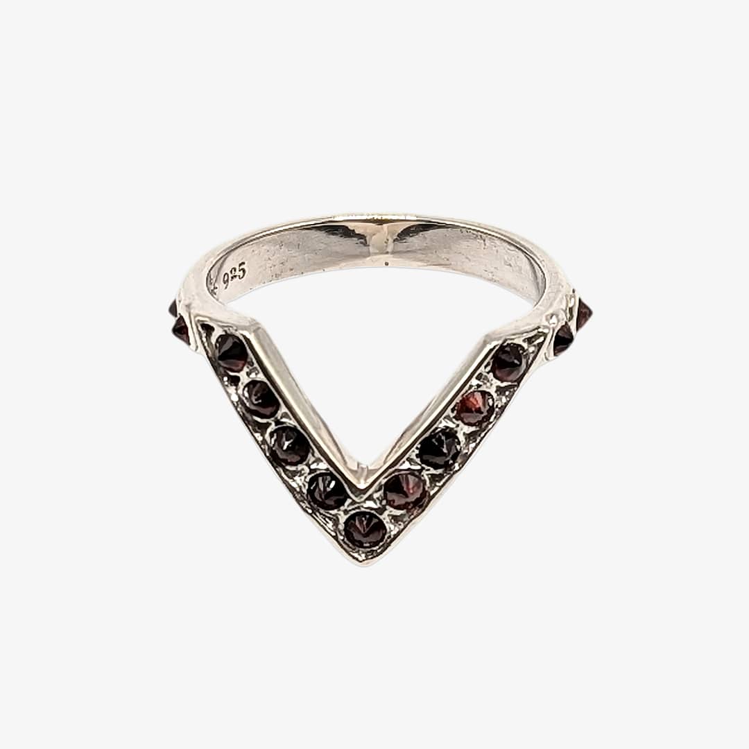 METAL + V-RING GARNET RS 13 (925)