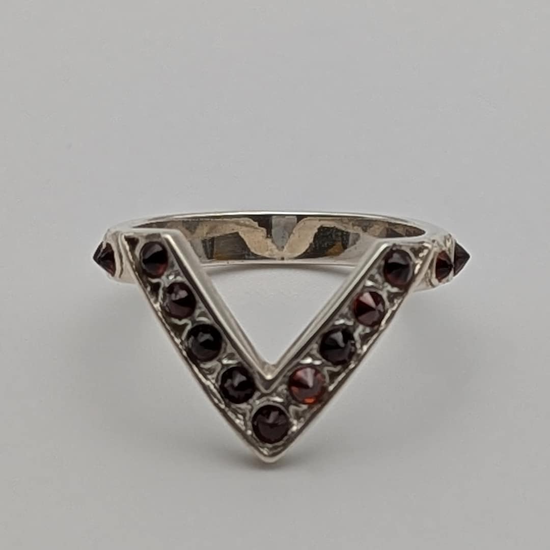 METAL + V-RING (925 Garnet)