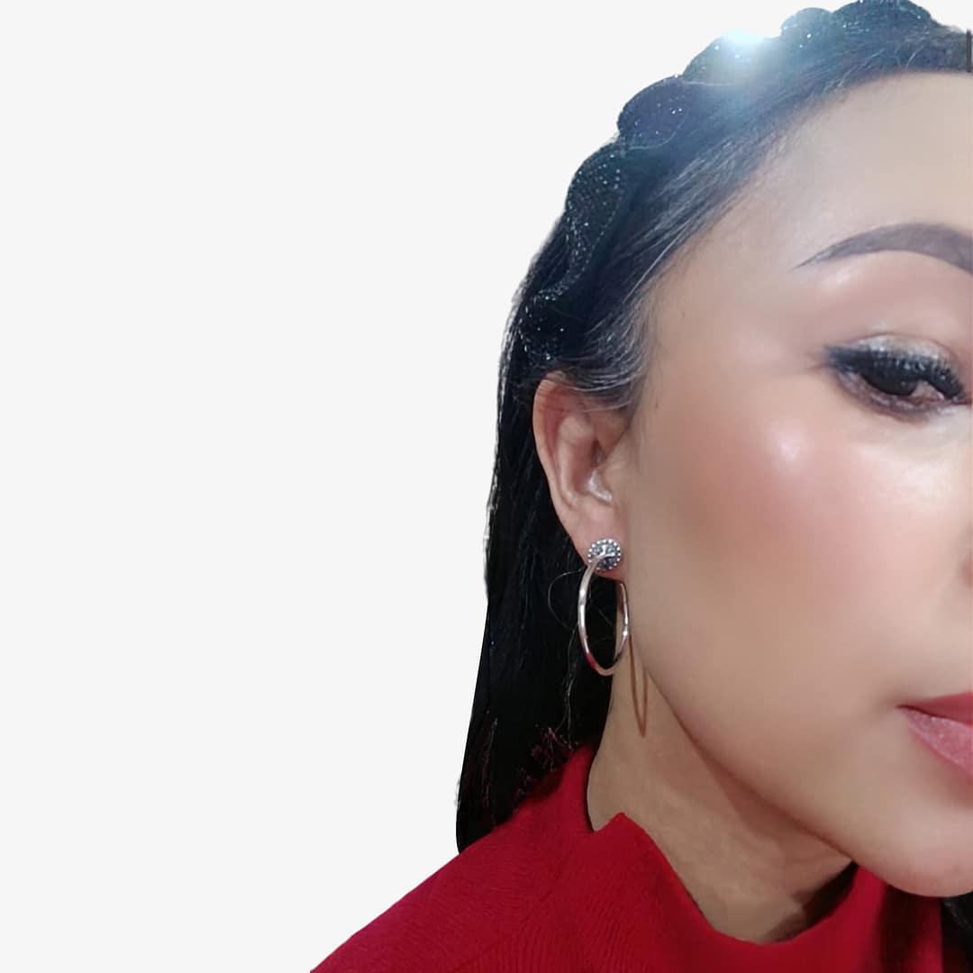 METAL + STUDDED HOOP EARRINGS 352 (925 Black Oxidized) - Image 5