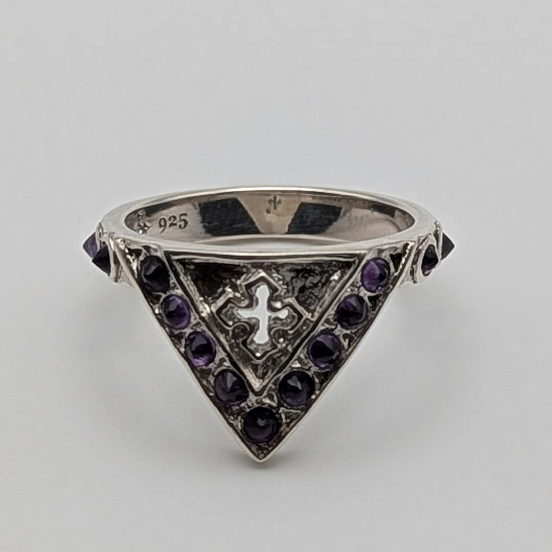 METAL + SHIELD RING AMETHYST (925)