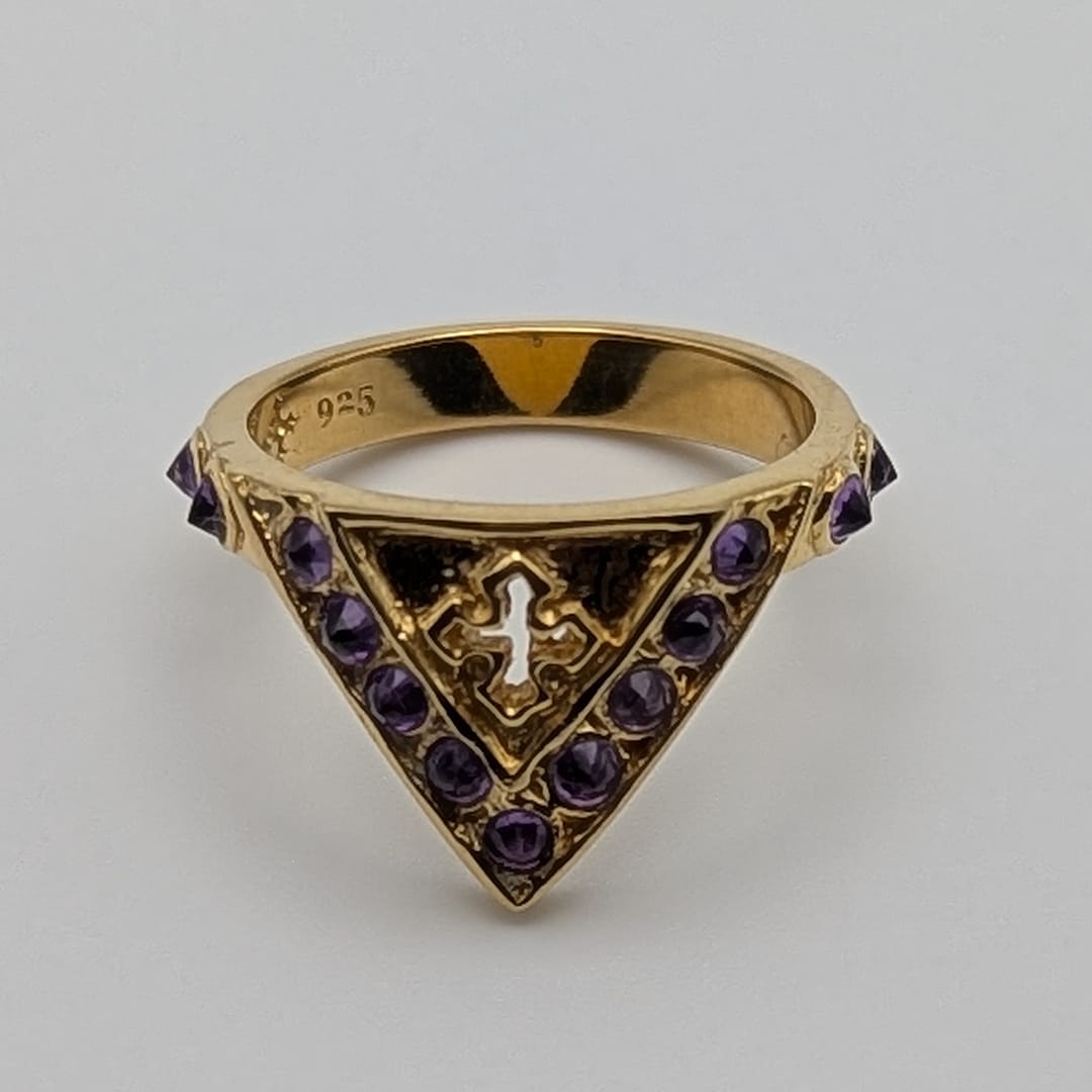 METAL + SHIELD RING AMETHYST (925 18K YGV)
