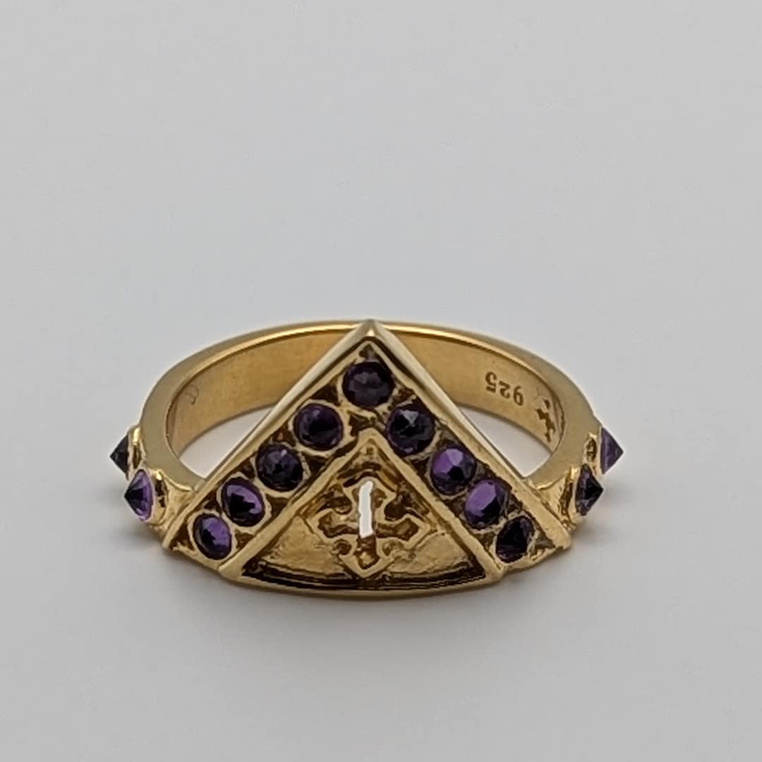 METAL + SHIELD RING AMETHYST (925 18K YGV) - Image 2