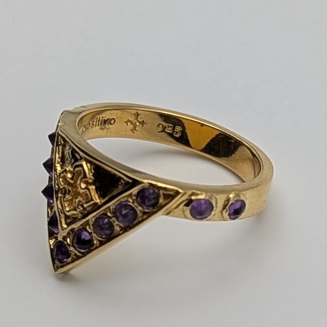 METAL + SHIELD RING AMETHYST (925 18K YGV) - Image 3