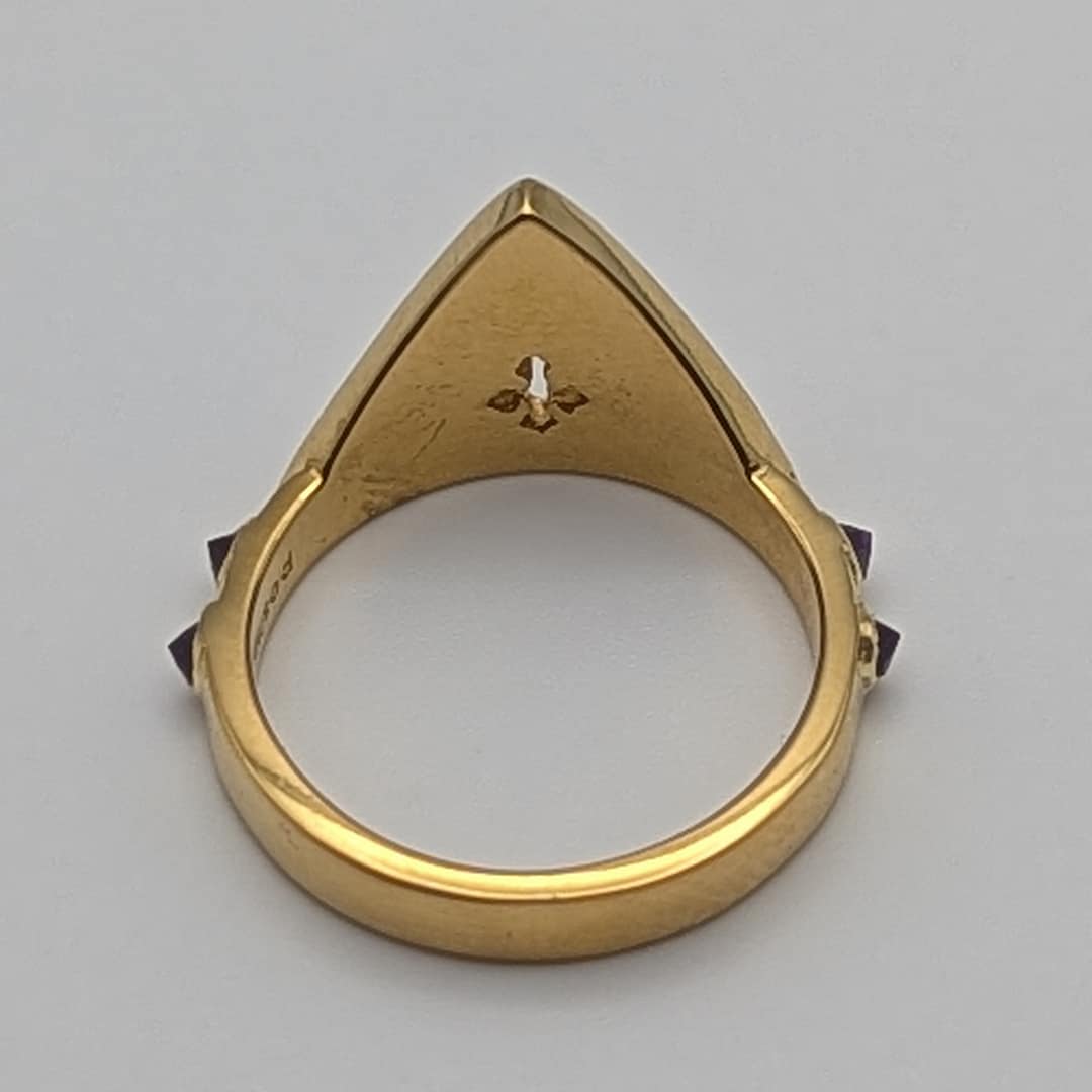 METAL + SHIELD RING AMETHYST (925 18K YGV) - Image 4