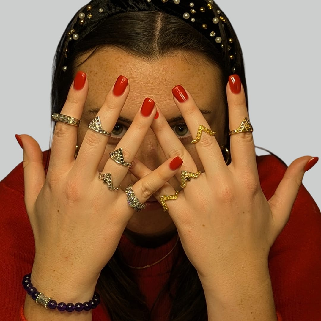 METAL + SHIELD RING AMETHYST (925 18K YGV) - Image 5