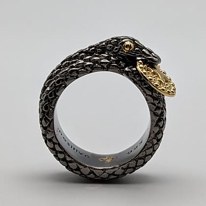 METAL + SERPENT RING (925 Blk Rh 18K YGV)