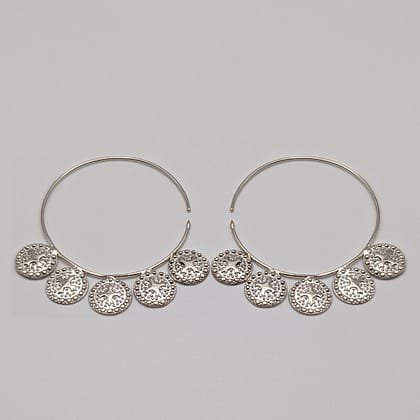METAL +  P MARK EAR WIRE HOOP EARRINGS 10 (925)