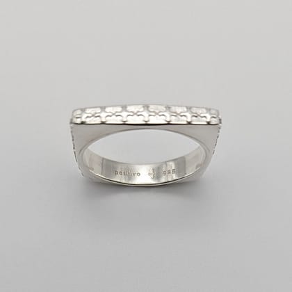 METAL + P SIGN SQUARE BAND RING FP (925)