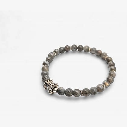 METAL + BEADED BRACELET FLOWER LAB 76 3 (925 Labradorite)