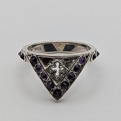 METAL + SHIELD RING AMETHYST (925)