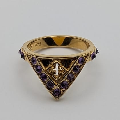 METAL + SHIELD RING AMETHYST (925 18K YGV)