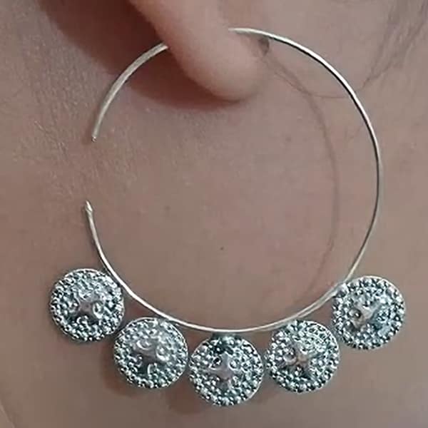 METAL + P MARK EAR WIRE HOOP EARRINGS 10 (925 Black Oxidized) - Image 3