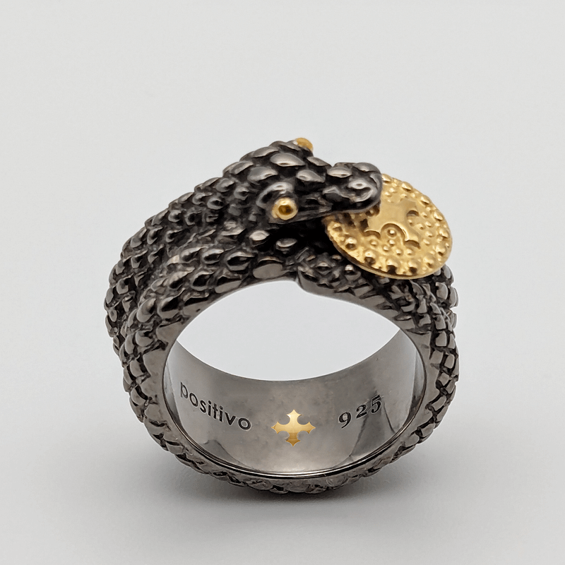 METAL + SERPENT RING (925 Blk Rh 18K YGV)
