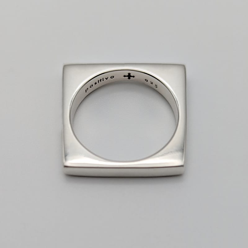 METAL + SQUARE BAND RING (925)