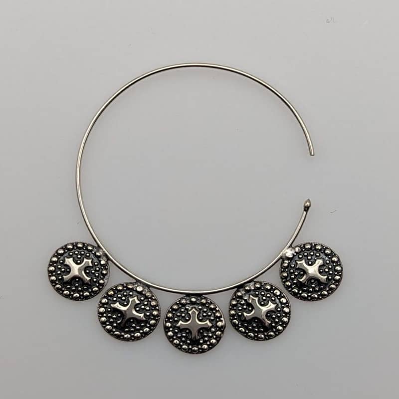 METAL + P MARK EAR WIRE HOOP EARRINGS 10 (925 Black Oxidized)