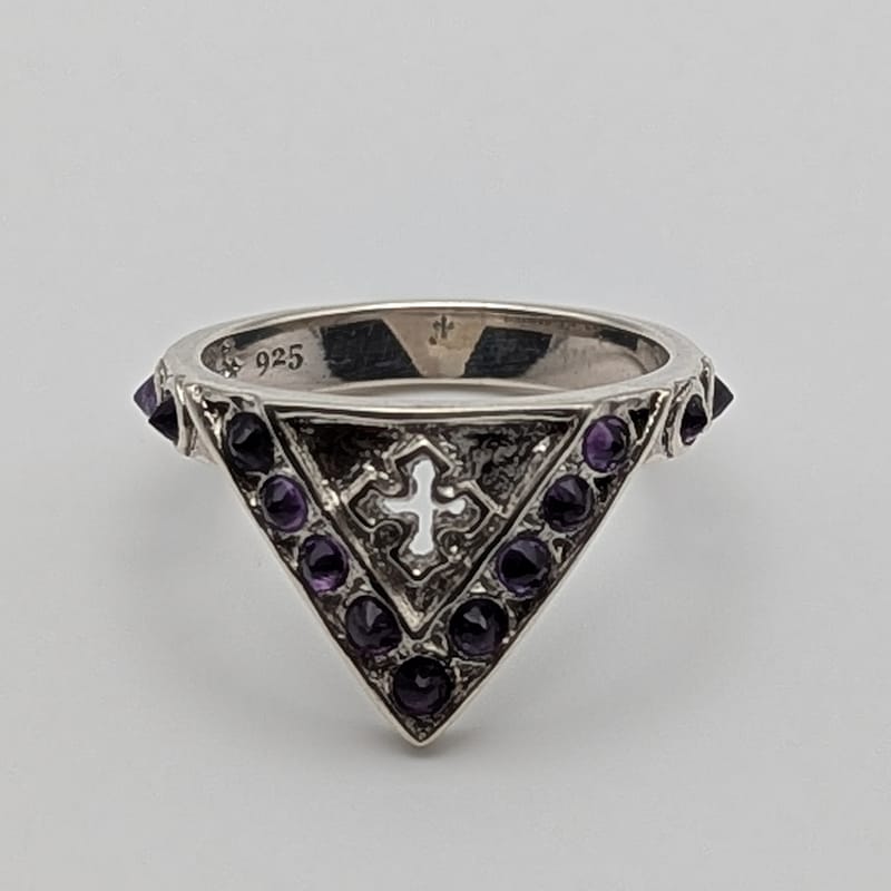 METAL + SHIELD RING AMETHYST (925)