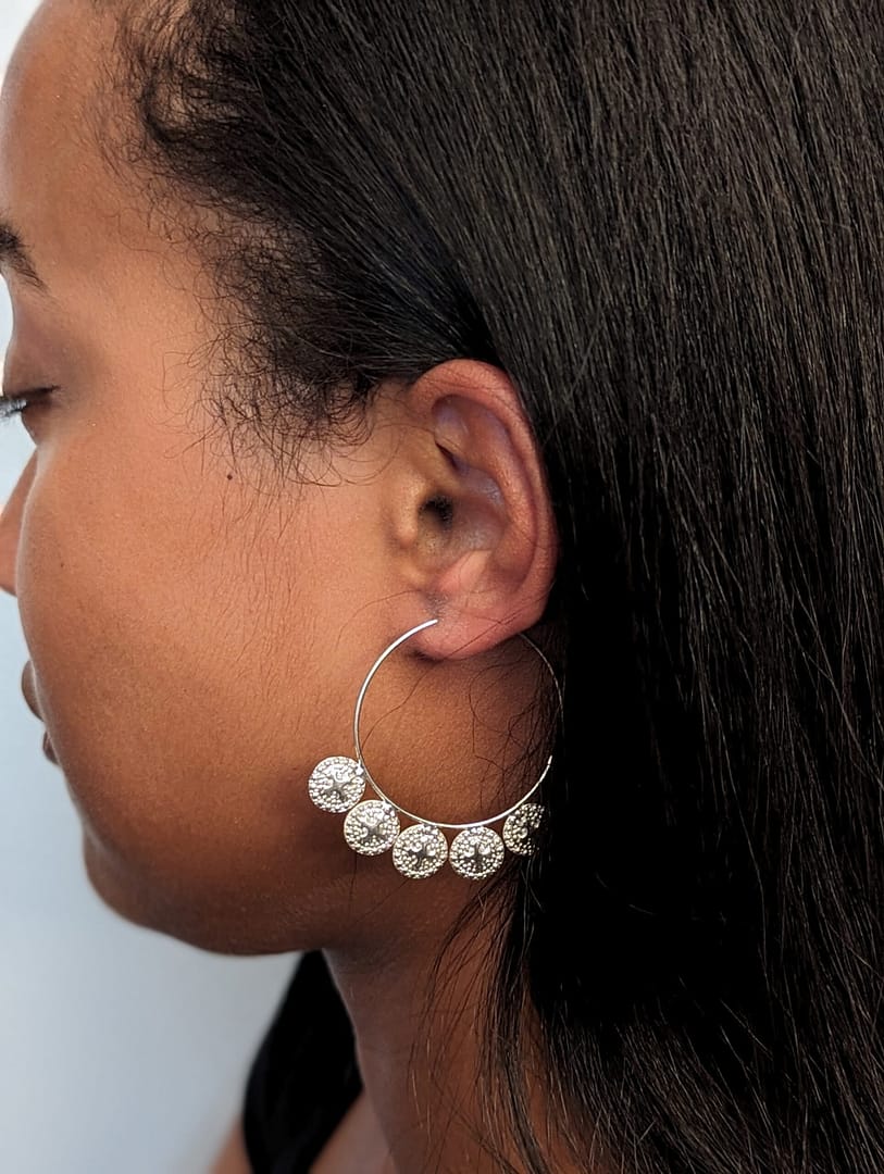 METAL + P MARK EAR WIRE HOOP EARRINGS 10 (925 Black Oxidized) - Image 4